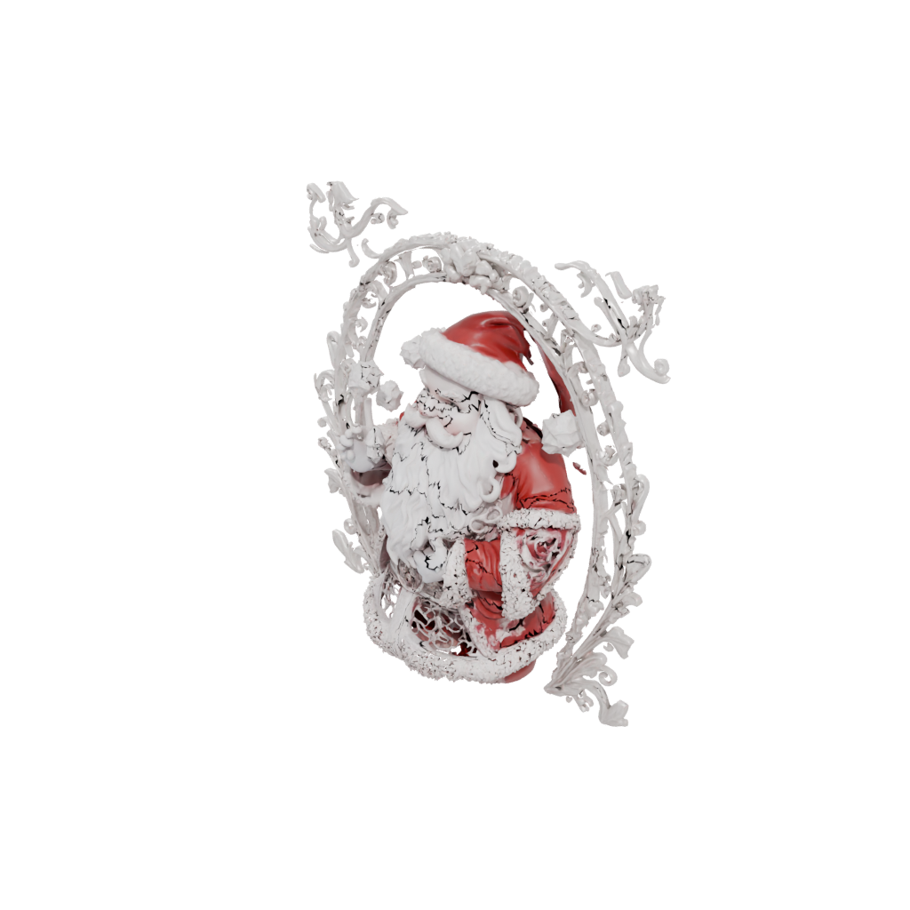 Low-Poly Ornate Santa Figurine Original — seasonal 3D print model, STL