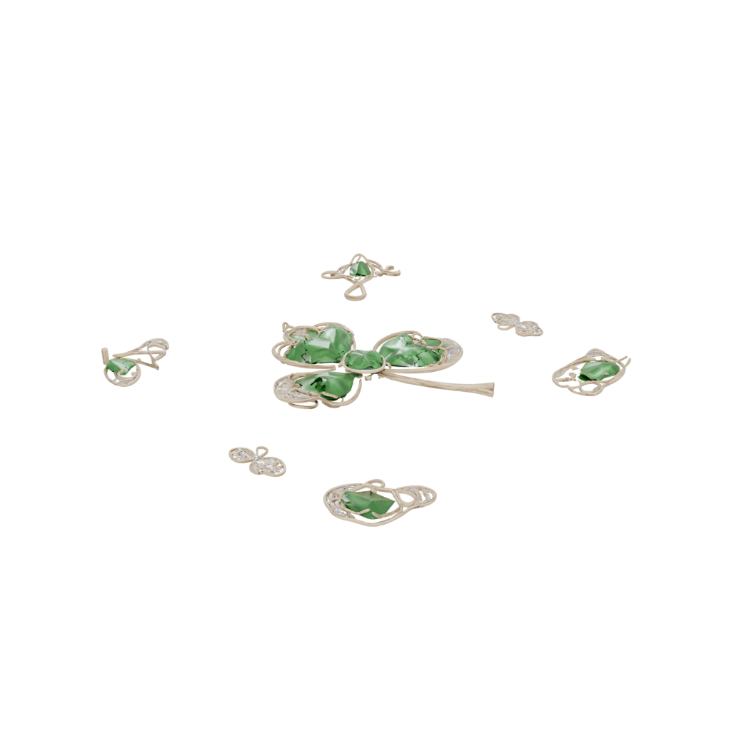 Low-Poly Ornate Shamrock Charm — seasonal 3D print model, STL