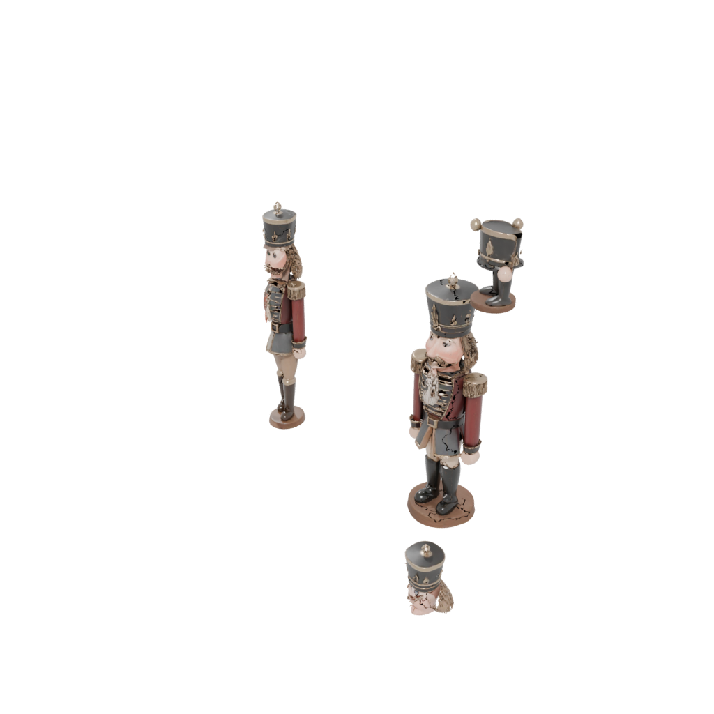 Low-Poly Rustic Nutcracker Soldier Original — seasonal 3D print model, STL