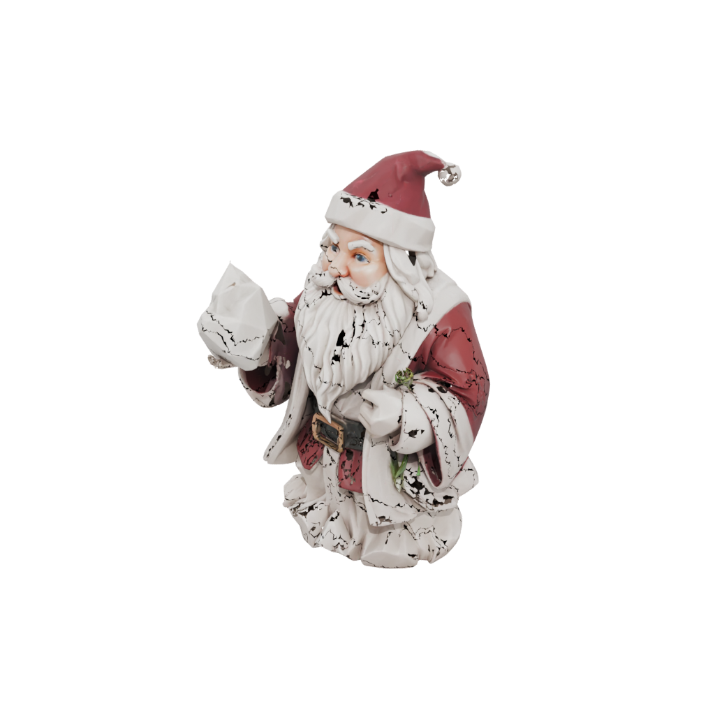 Low-Poly Rustic Santa Figurine Original — seasonal 3D print model, STL