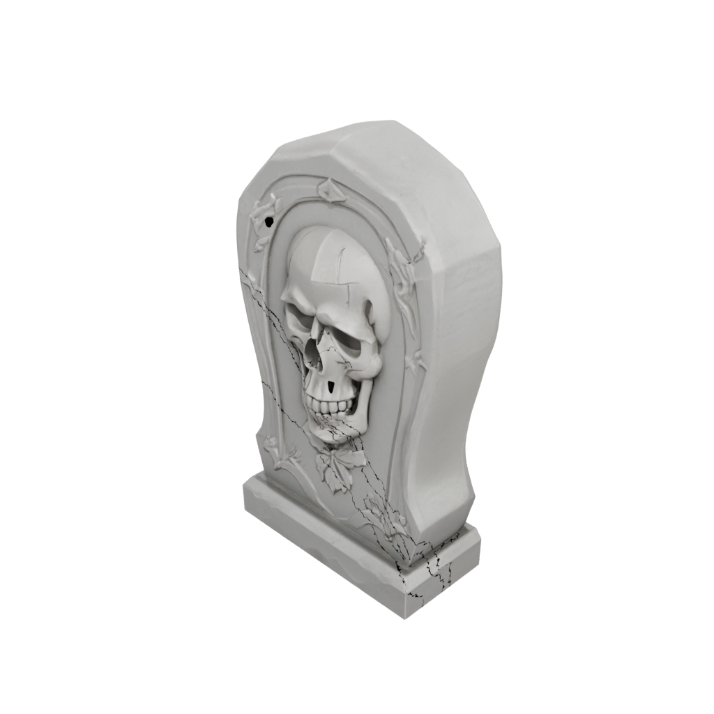 Low-Poly Rustic Tombstone Prop Mini — seasonal 3D print model, STL