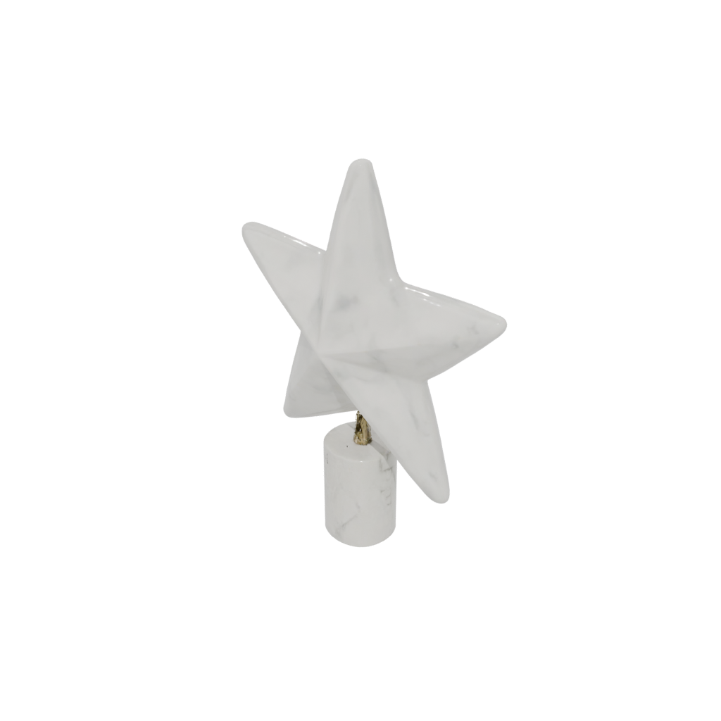 Marble Cute Christmas Tree Topper Star — seasonal 3D print model, STL