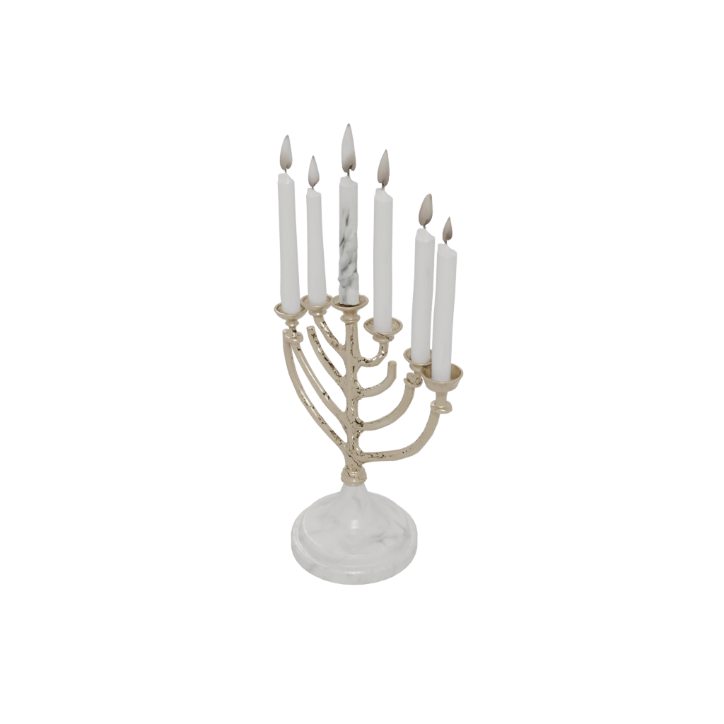 Marble Cute Menorah Candle Stand — seasonal 3D print model, STL