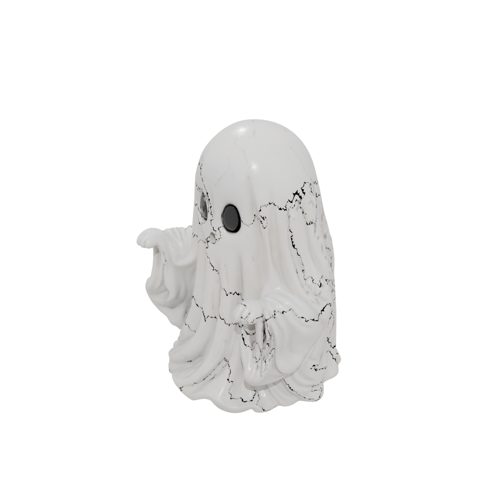 Marble Cute Spooky Ghost Figurine — seasonal 3D print model, STL