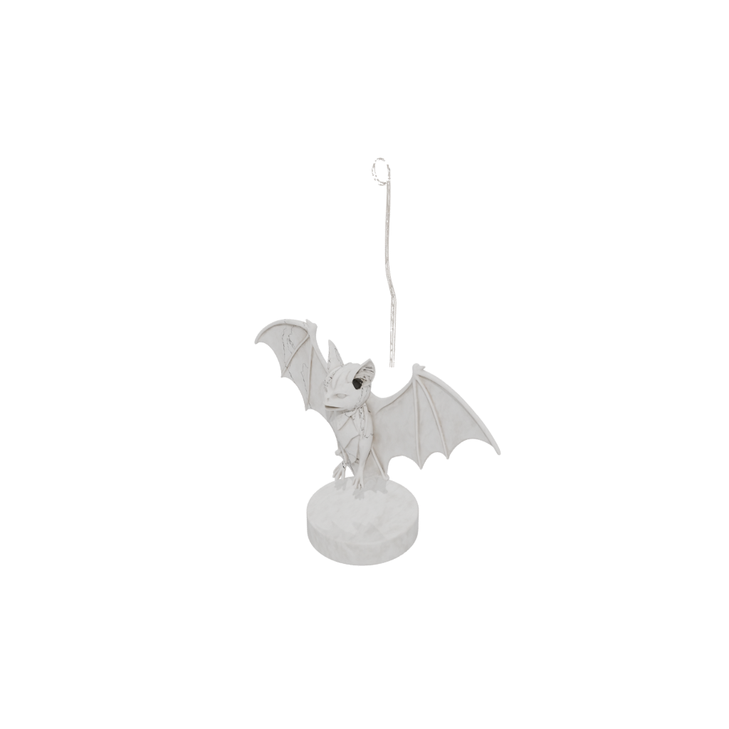 Marble Modern Bat Ornament — seasonal 3D print model, STL