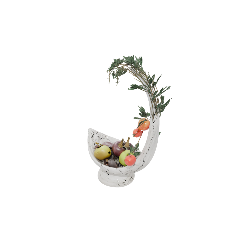 Marble Modern Cornucopia Centerpiece — seasonal 3D print model, STL
