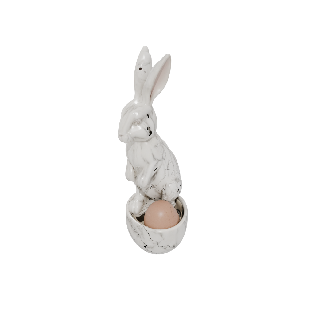 Marble Modern Egg Cup Bunny — seasonal 3D print model, STL