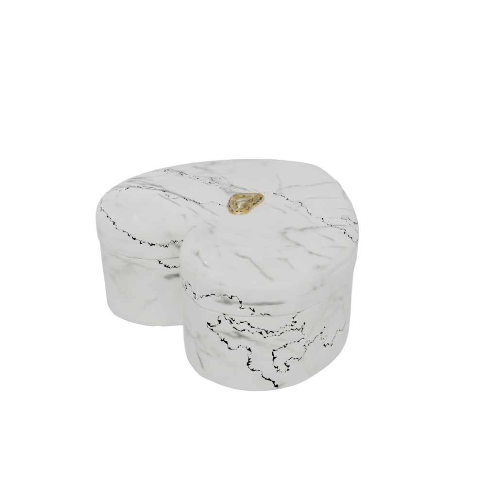 Marble Modern Heart Trinket Box