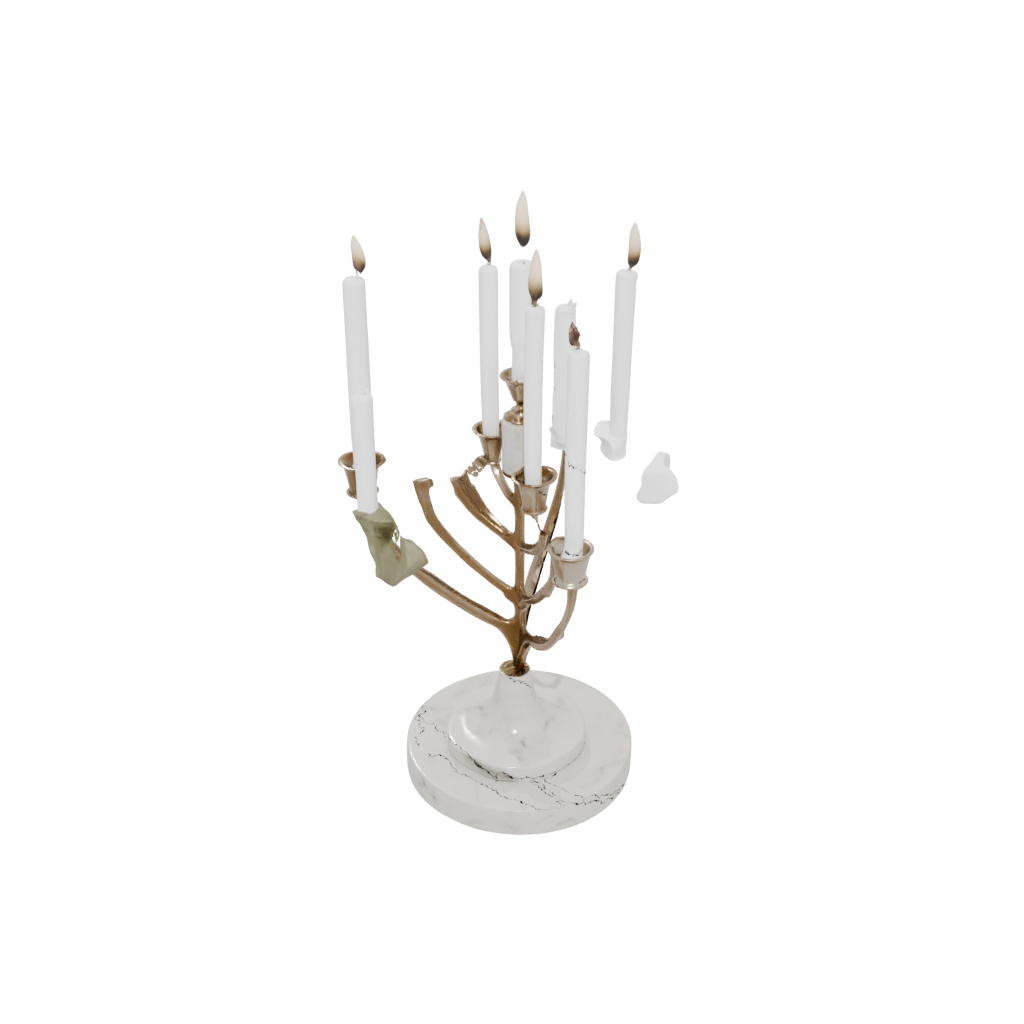 Marble Modern Menorah Candle Stand — seasonal 3D print model, STL