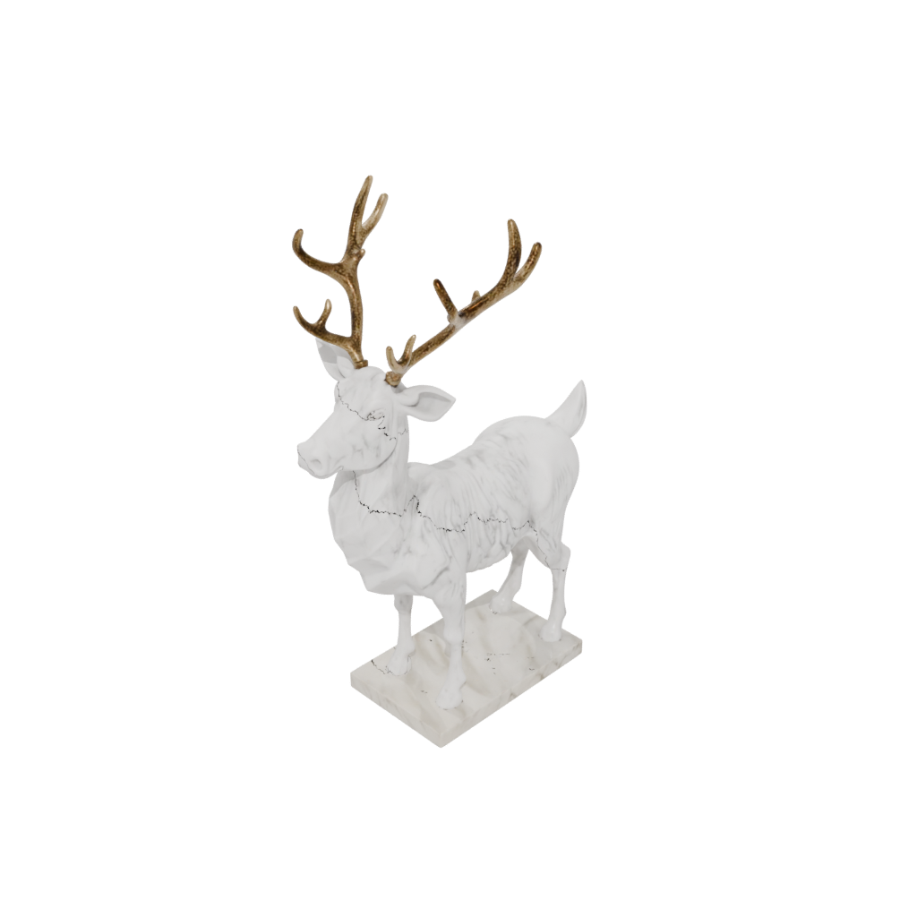 Marble Modern Reindeer Figurine — seasonal 3D print model, STL