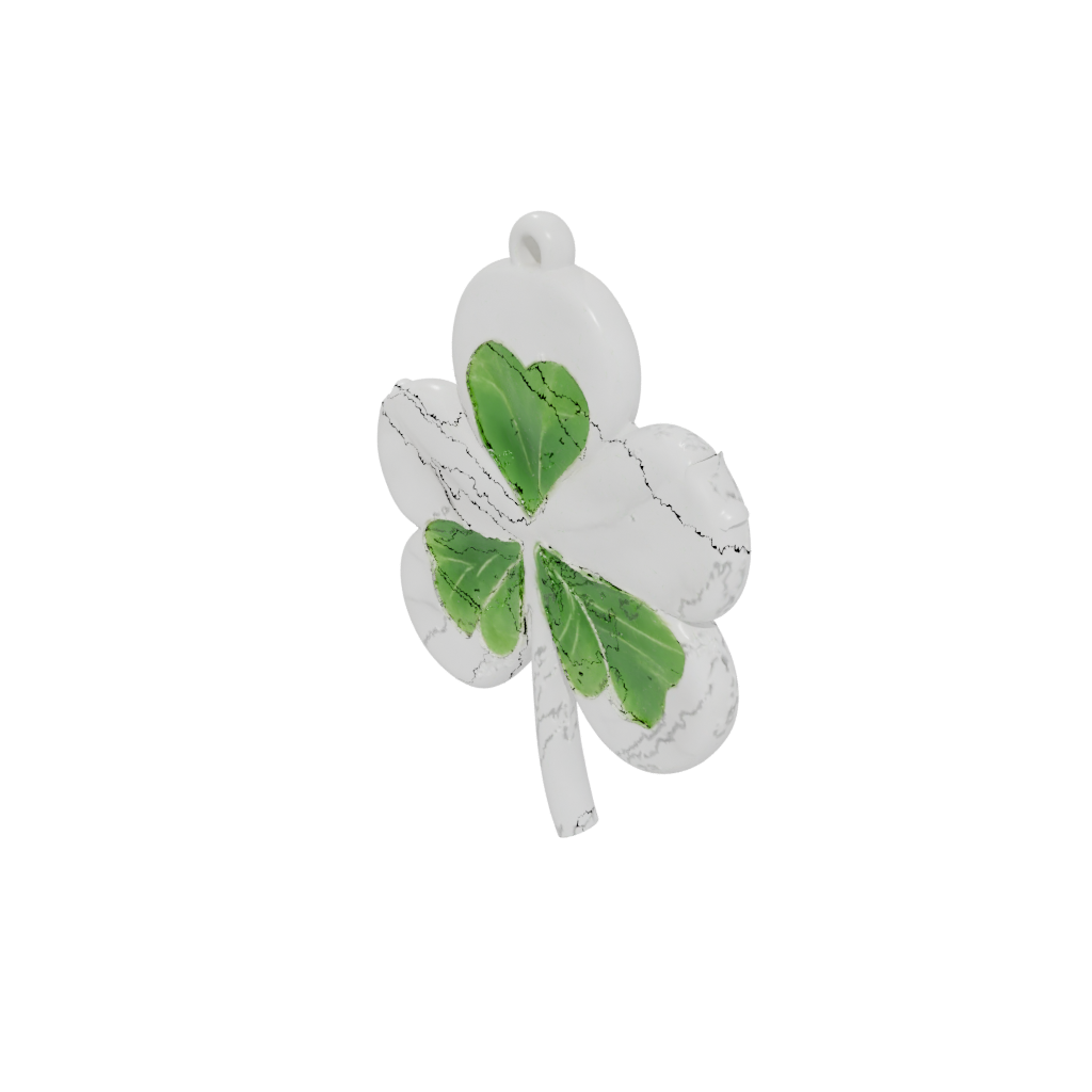 Marble Modern Shamrock Charm — seasonal 3D print model, STL