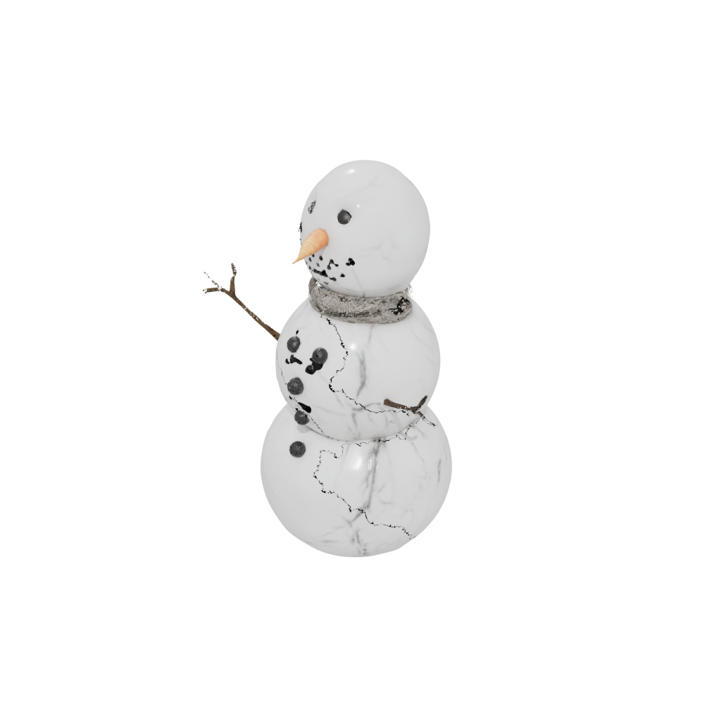 Marble Modern Snowman Figure — seasonal 3D print model, STL