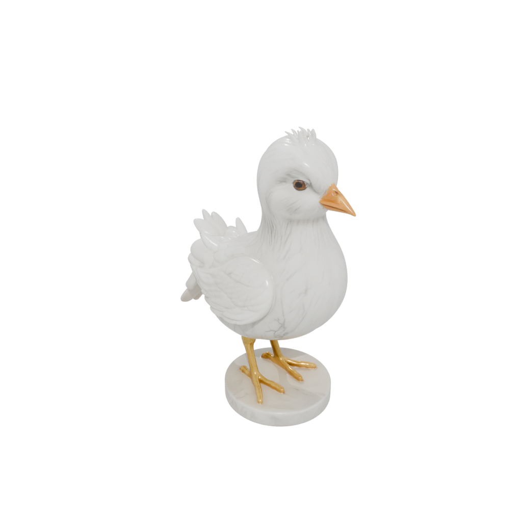 Marble Modern Spring Chick Figure — seasonal 3D print model, STL