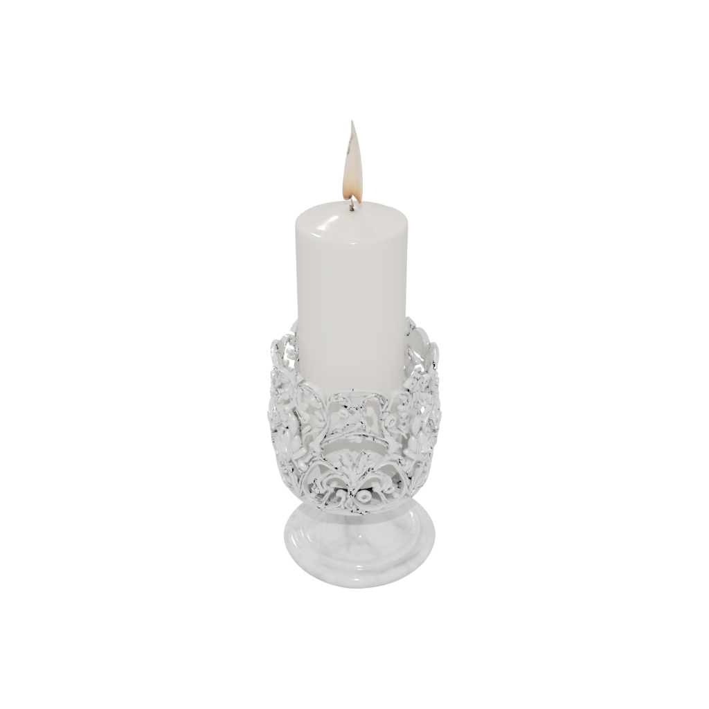 Marble Ornate Advent Candle Holder — seasonal 3D print model, STL