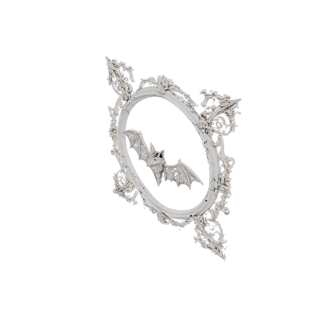 Marble Ornate Bat Ornament — seasonal 3D print model, STL