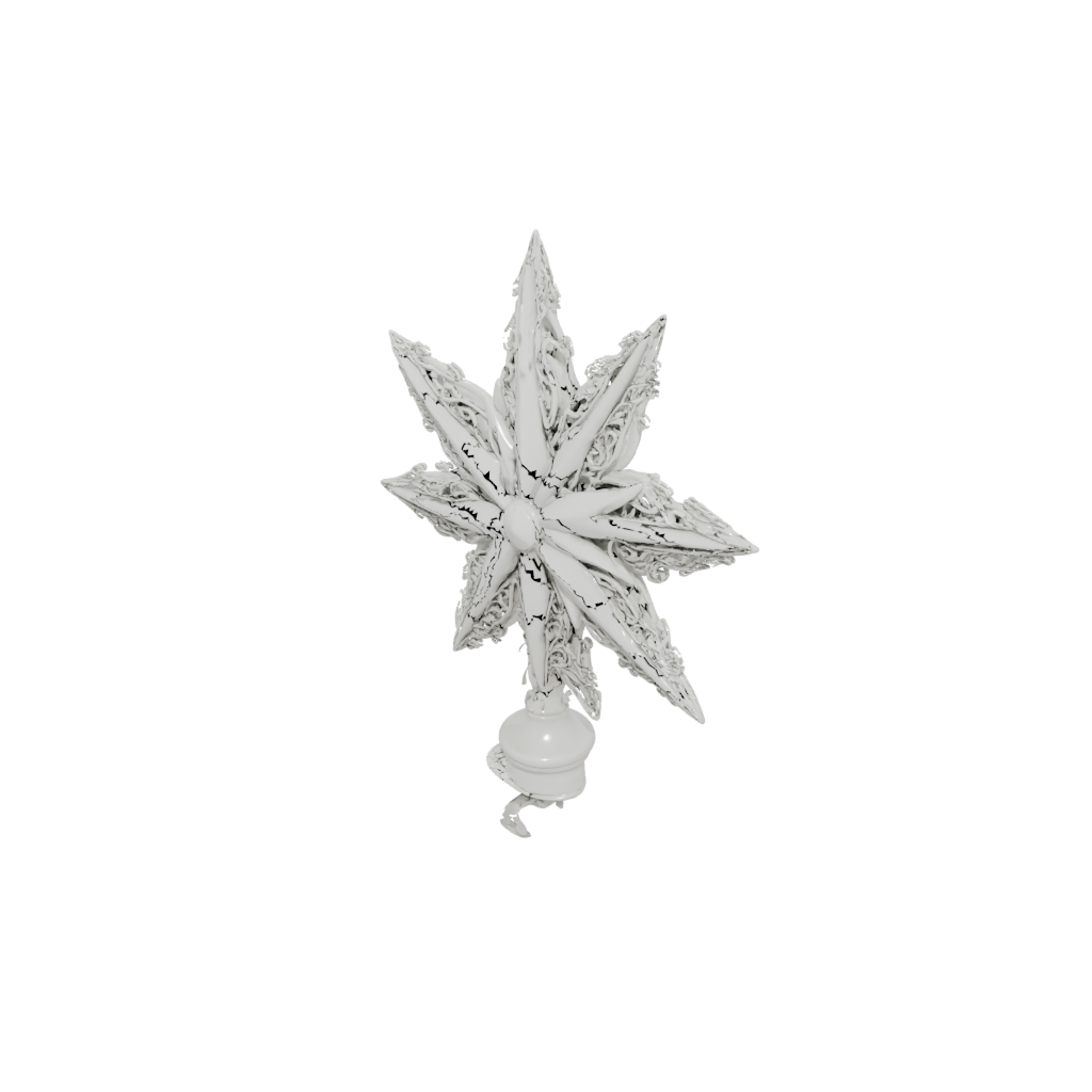 Marble Ornate Christmas Tree Topper Star — seasonal 3D print model, STL