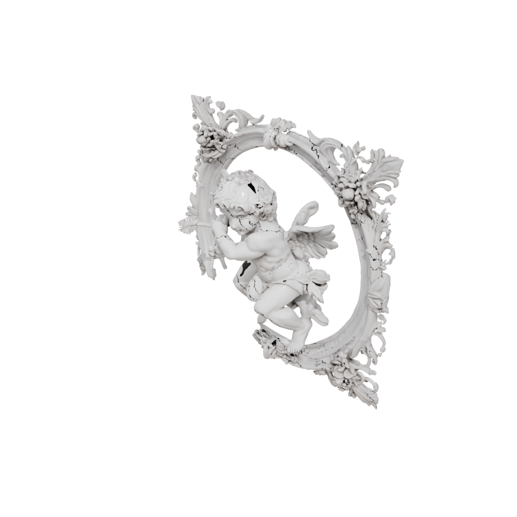 Marble Ornate Cupid Charm — seasonal 3D print model, STL