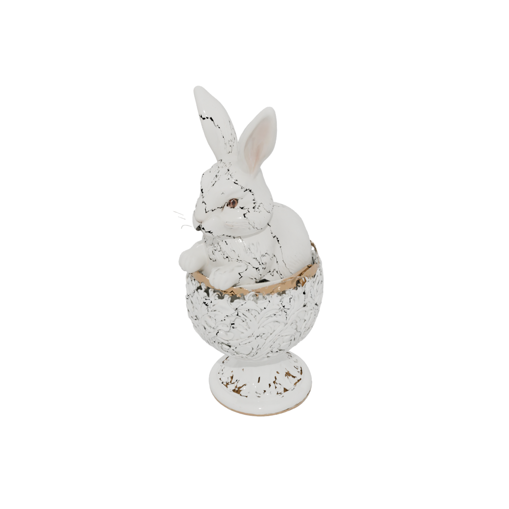 Marble Ornate Egg Cup Bunny — seasonal 3D print model, STL
