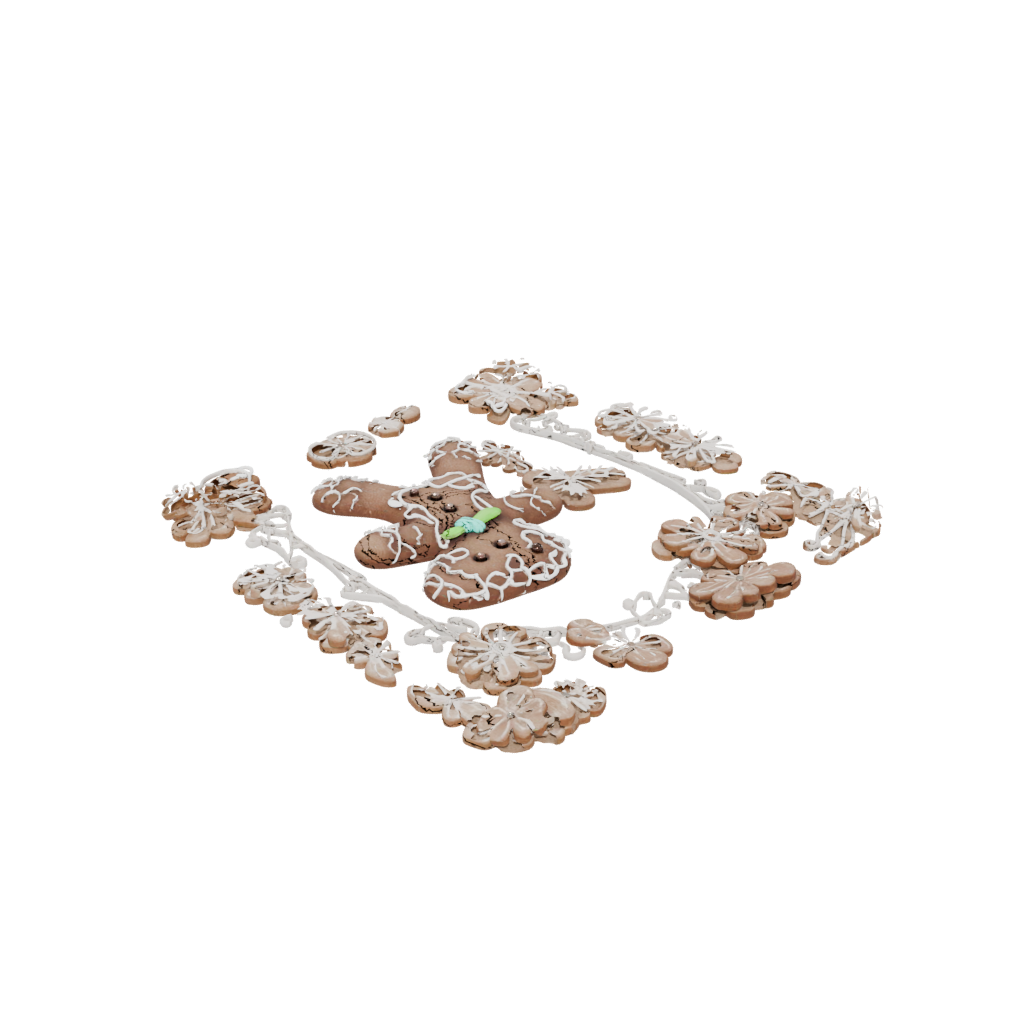 Marble Ornate Gingerbread Person Figure — seasonal 3D print model, STL