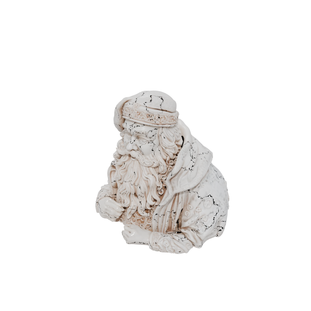 Marble Ornate Santa Figurine Original — seasonal 3D print model, STL