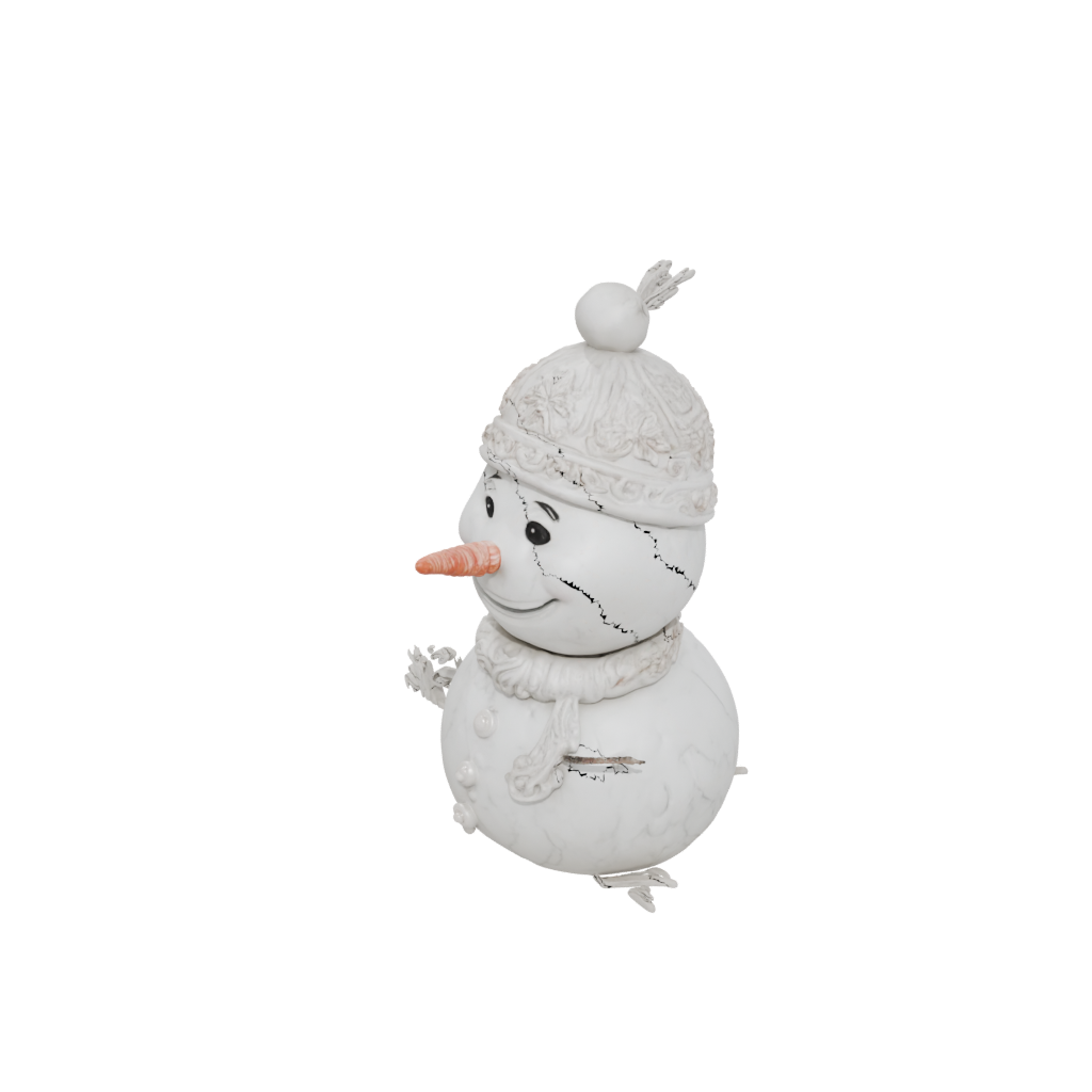 Marble Ornate Snowman Figure — seasonal 3D print model, STL