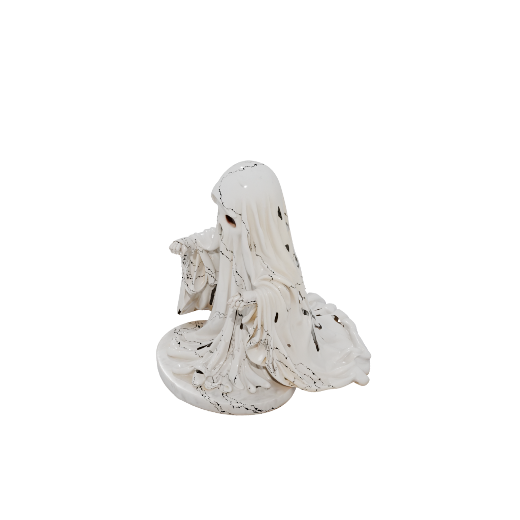 Marble Ornate Spooky Ghost Figurine — seasonal 3D print model, STL