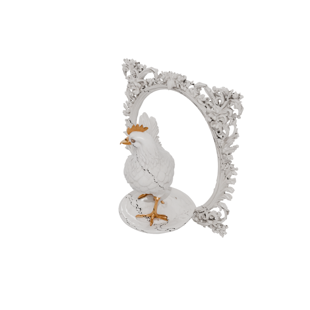 Marble Ornate Spring Chick Figure — seasonal 3D print model, STL