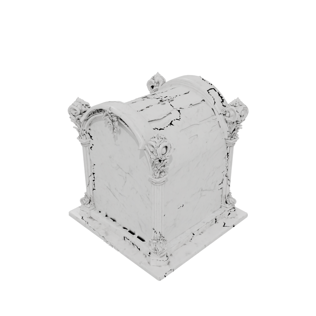 Marble Ornate Tombstone Prop Mini — seasonal 3D print model, STL