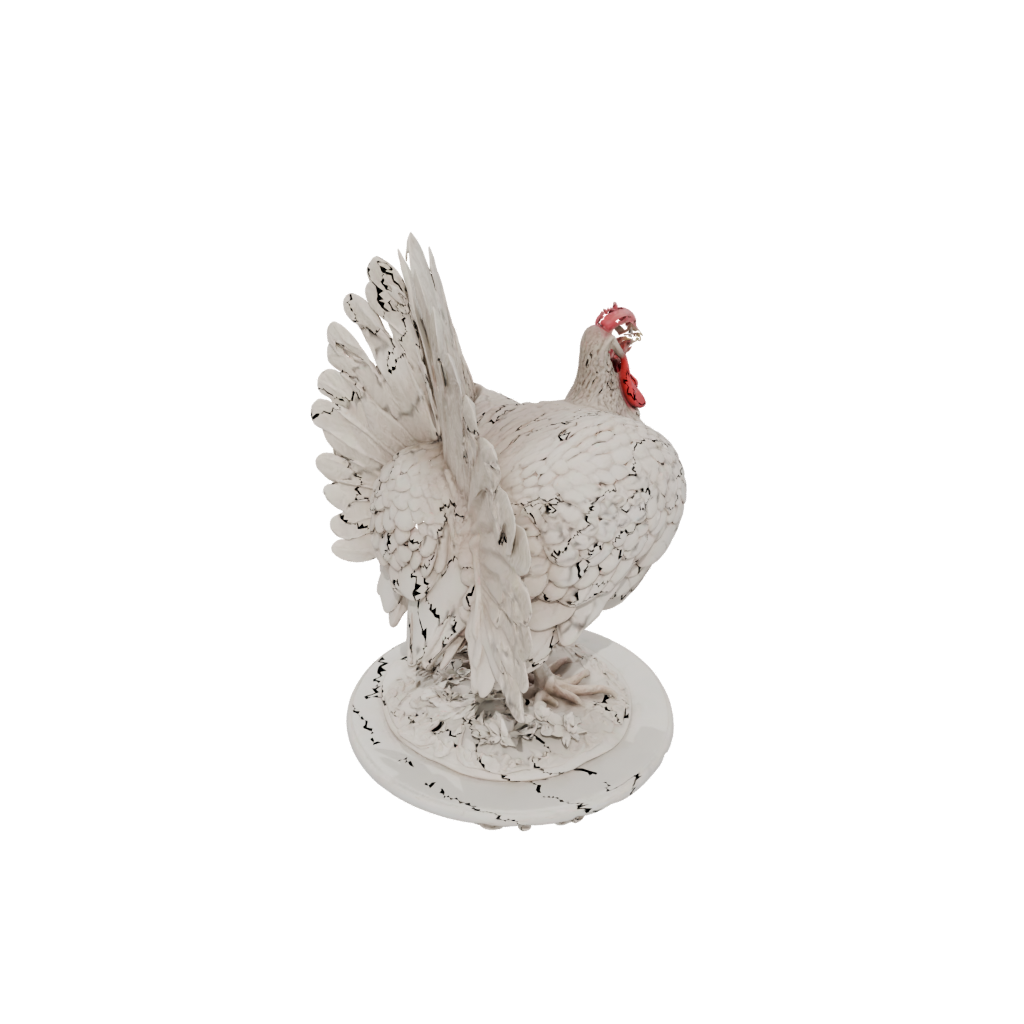 Marble Ornate Turkey Centerpiece Figure — seasonal 3D print model, STL