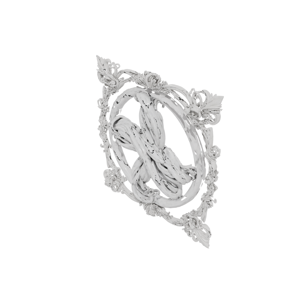 Marble Ornate Valentine Love-Knot — seasonal 3D print model, STL