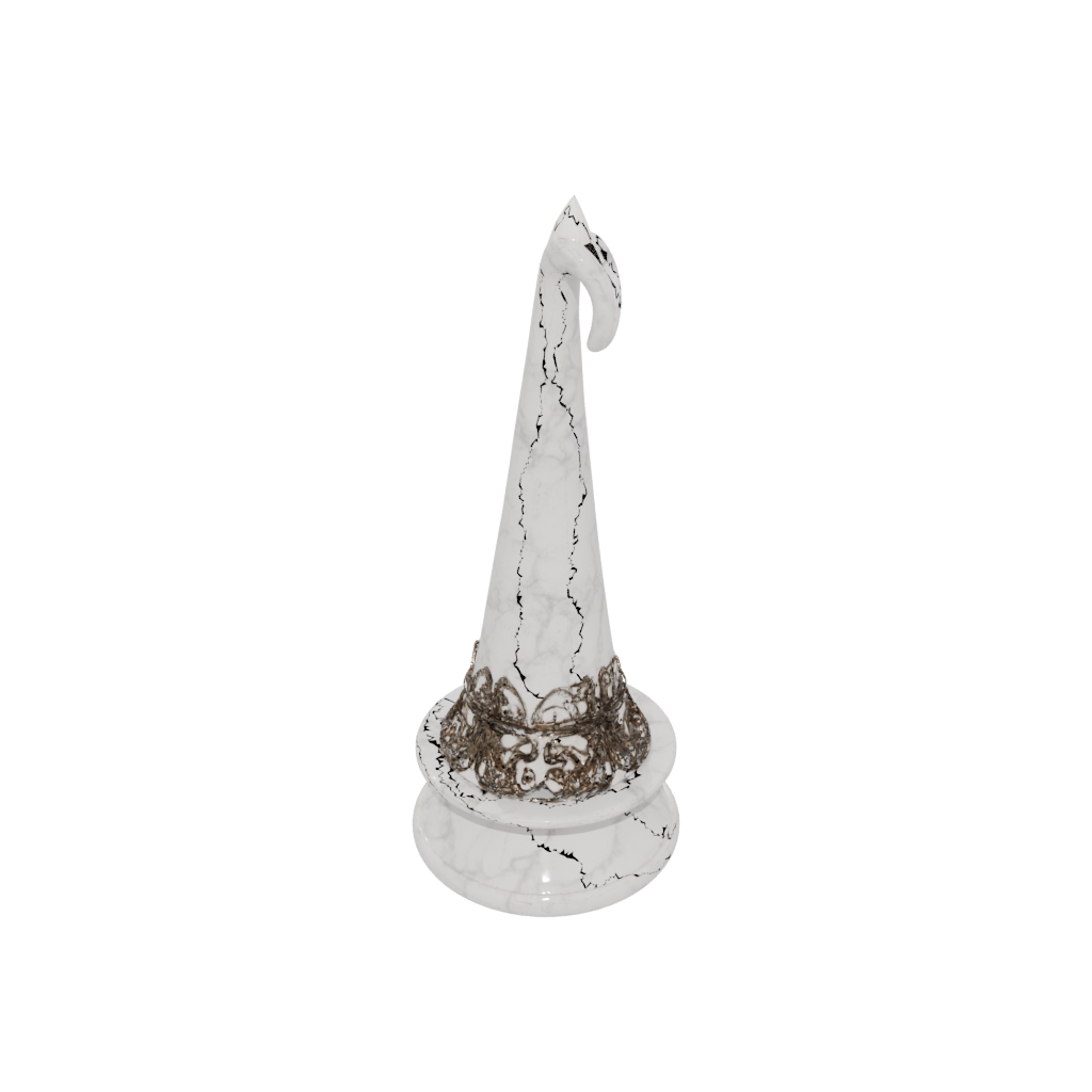 Marble Ornate Witch Hat Holder — seasonal 3D print model, STL