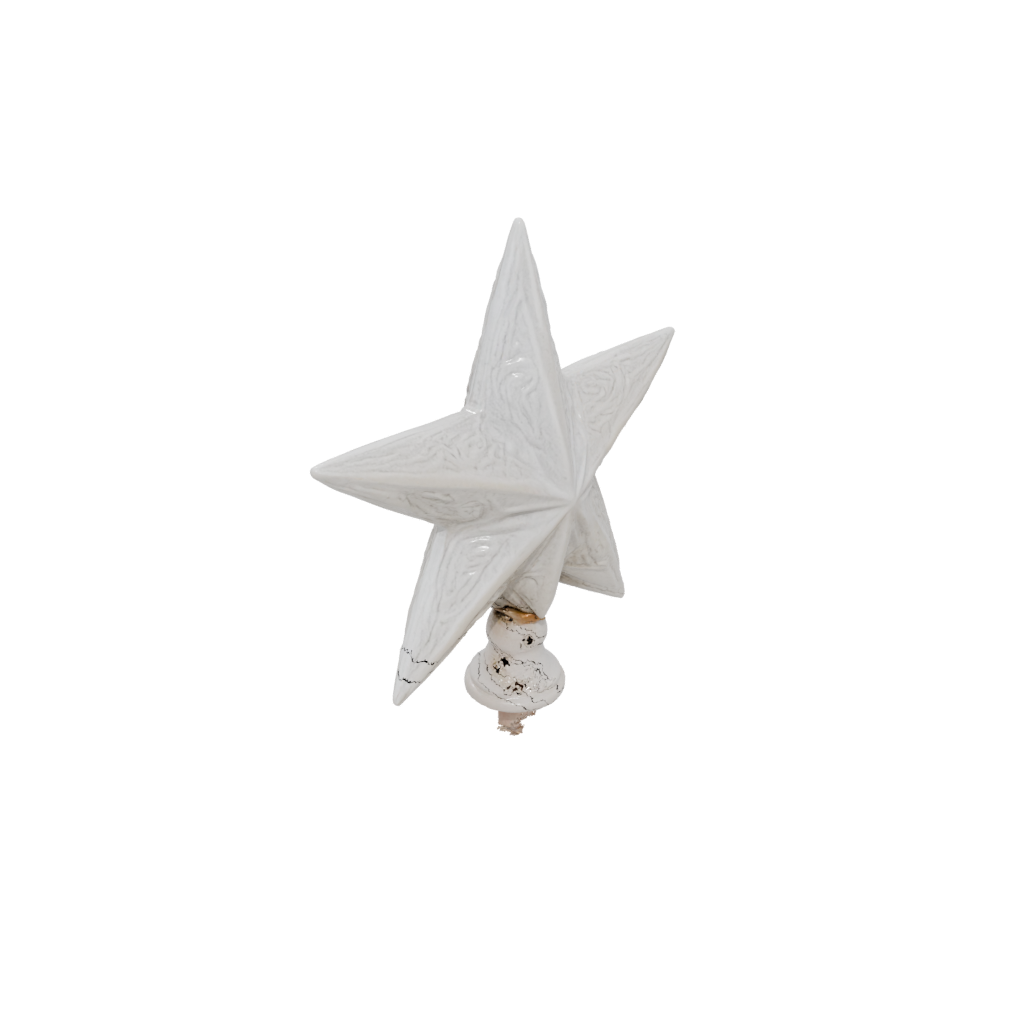 Marble Rustic Christmas Tree Topper Star — seasonal 3D print model, STL