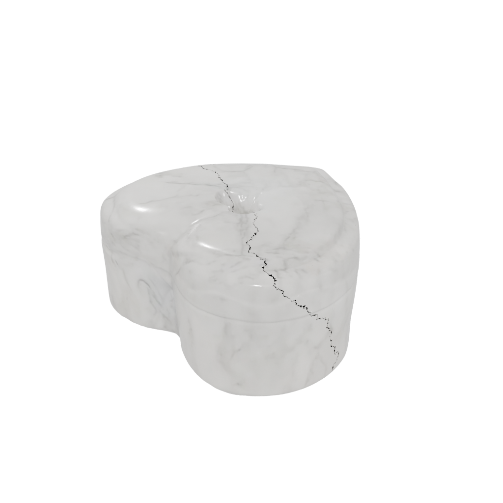 Marble Rustic Heart Trinket Box — seasonal 3D print model, STL