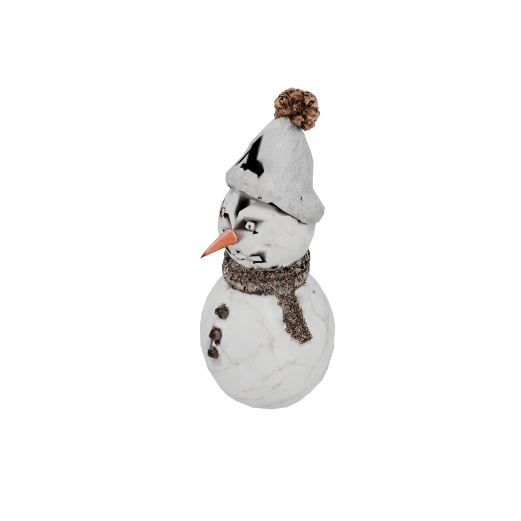 Marble Rustic Snowman Figure — seasonal 3D print model, STL