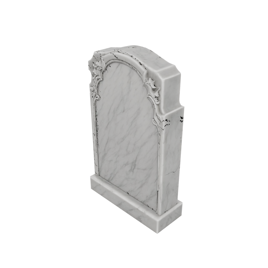 Marble Rustic Tombstone Prop Mini — seasonal 3D print model, STL