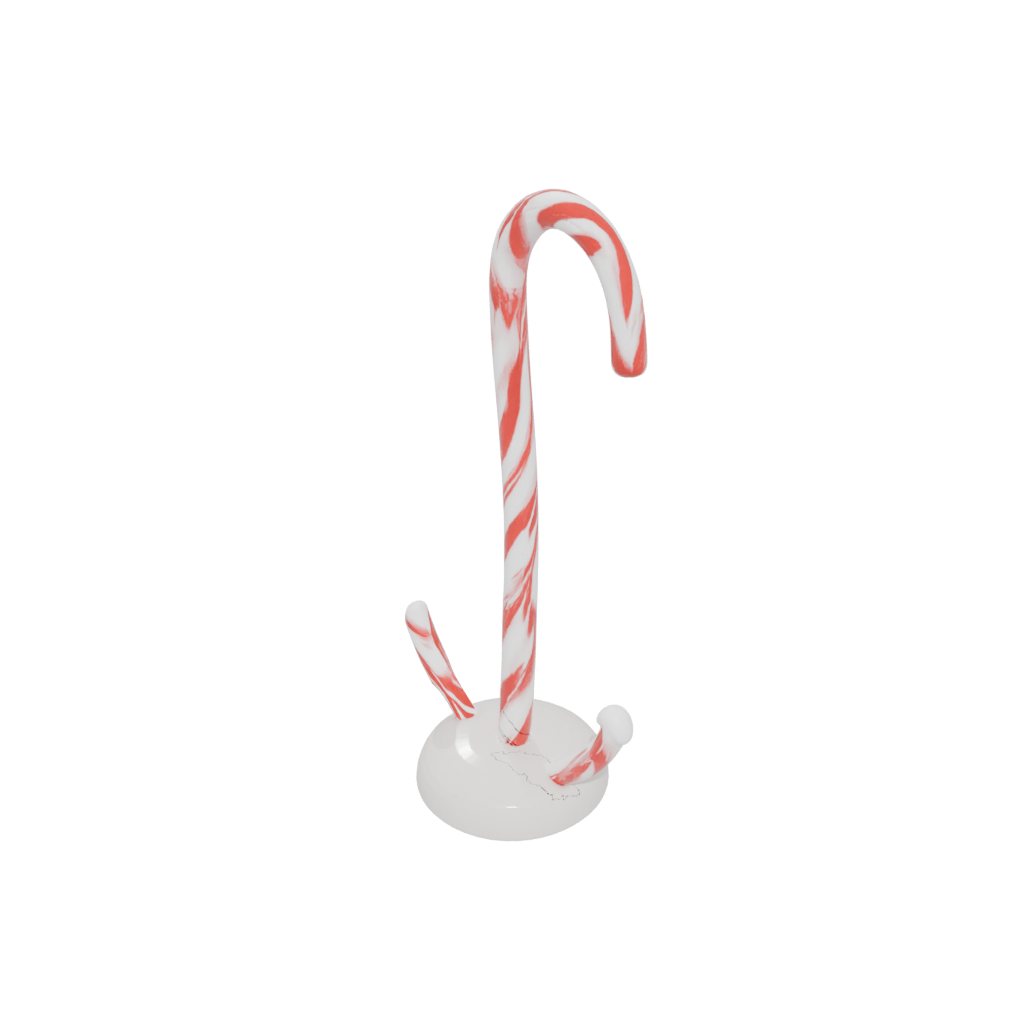 Mini Candy Cane Hook Pair — seasonal 3D print model, STL