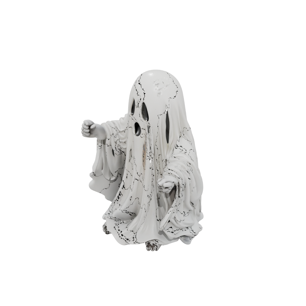 Mini Spooky Ghost Figurine — seasonal 3D print model, STL