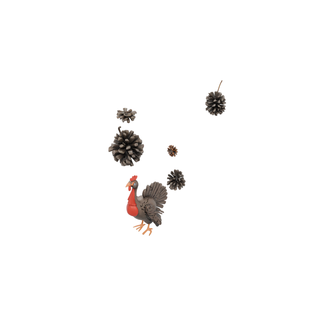 Mini Turkey Centerpiece Figure — seasonal 3D print model, STL