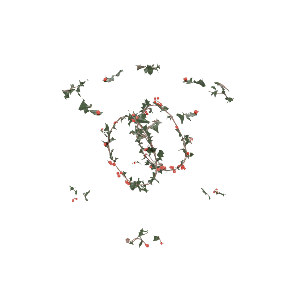 Mini Cute Holly Wreath Relief — seasonal 3D print model, STL