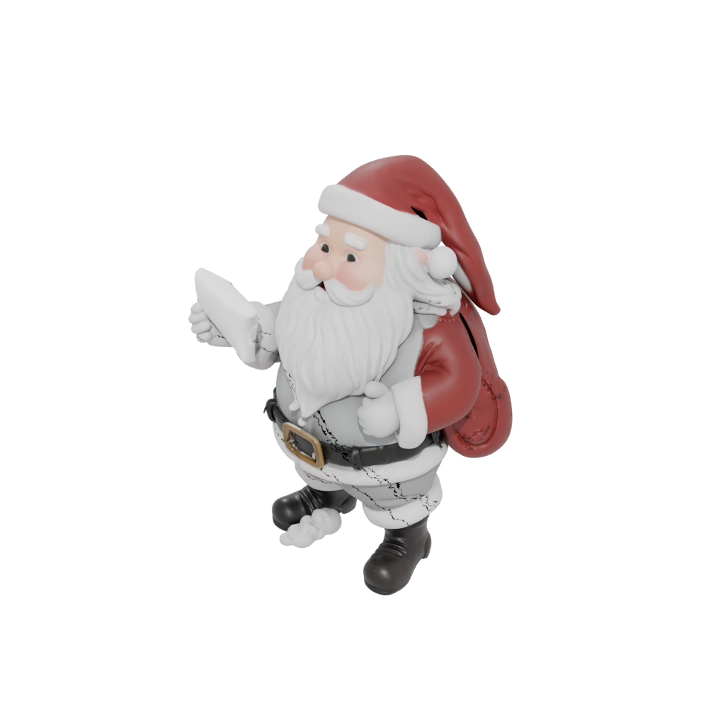 Mini Cute Santa Figurine Original — seasonal 3D print model, STL