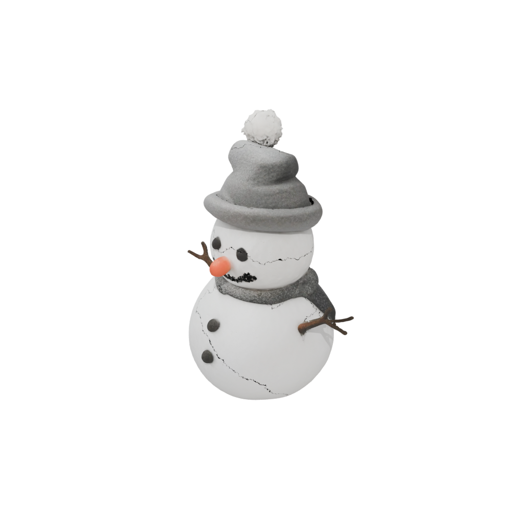 Mini Cute Snowman Figure — seasonal 3D print model, STL