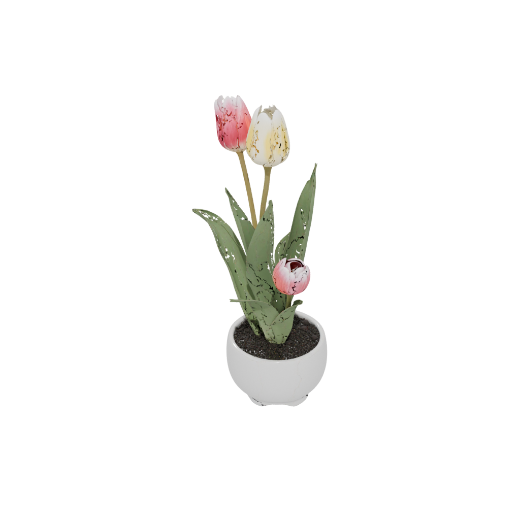 Mini Cute Tulip Planter — seasonal 3D print model, STL