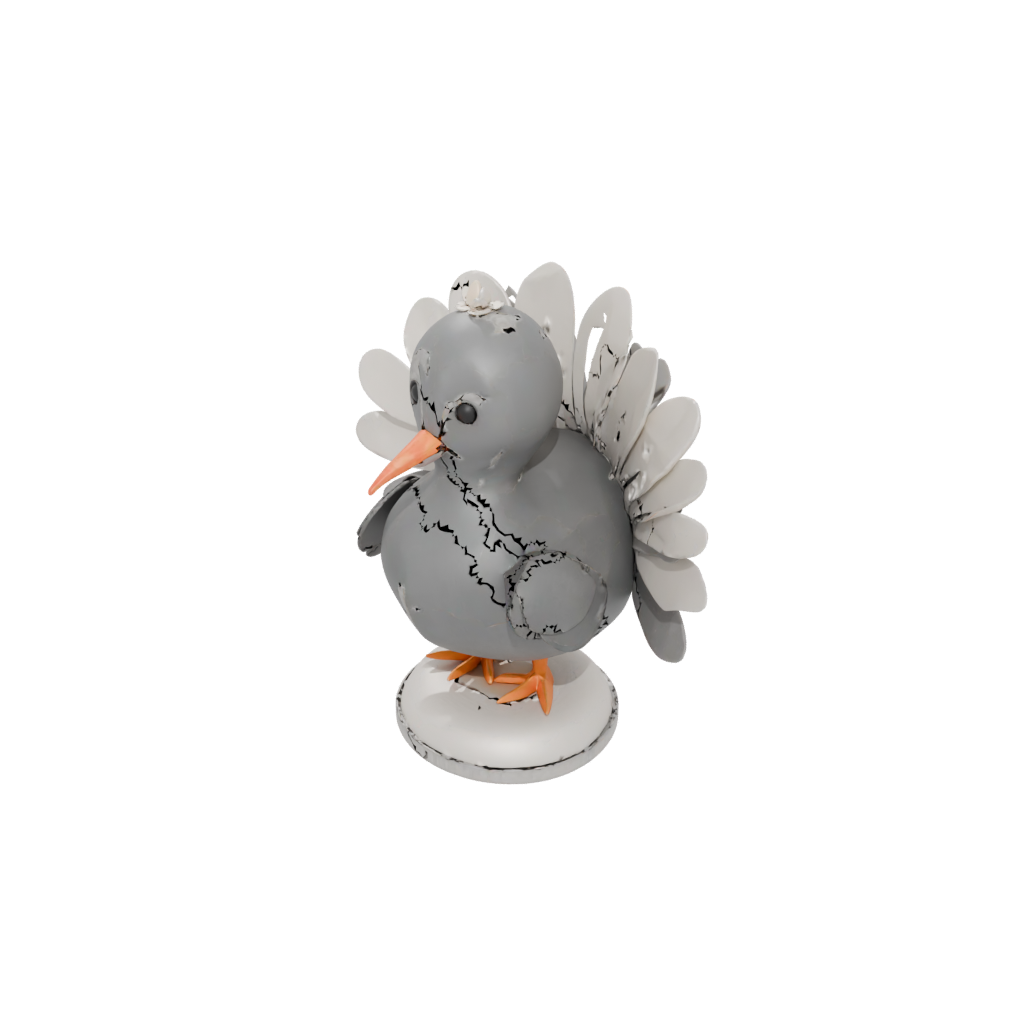 Mini Cute Turkey Centerpiece Figure — seasonal 3D print model, STL