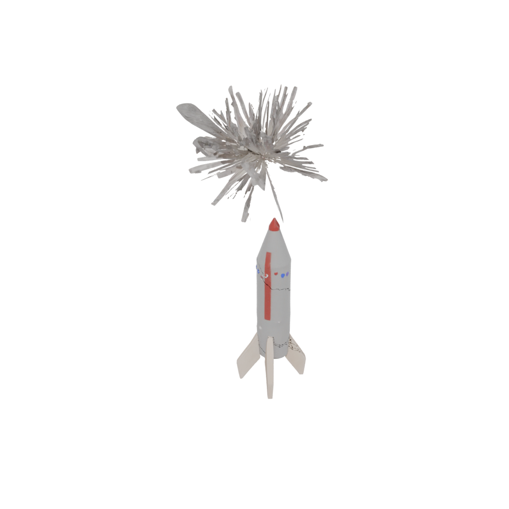Mini Modern Firework Rocket Decoration — seasonal 3D print model, STL