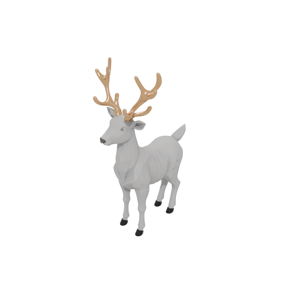 Mini Modern Reindeer Figurine — seasonal 3D print model, STL