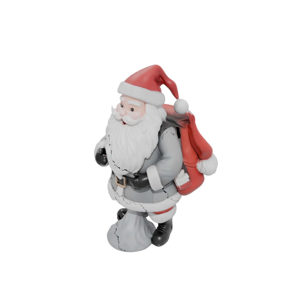 Mini Modern Santa Figurine Original — seasonal 3D print model, STL