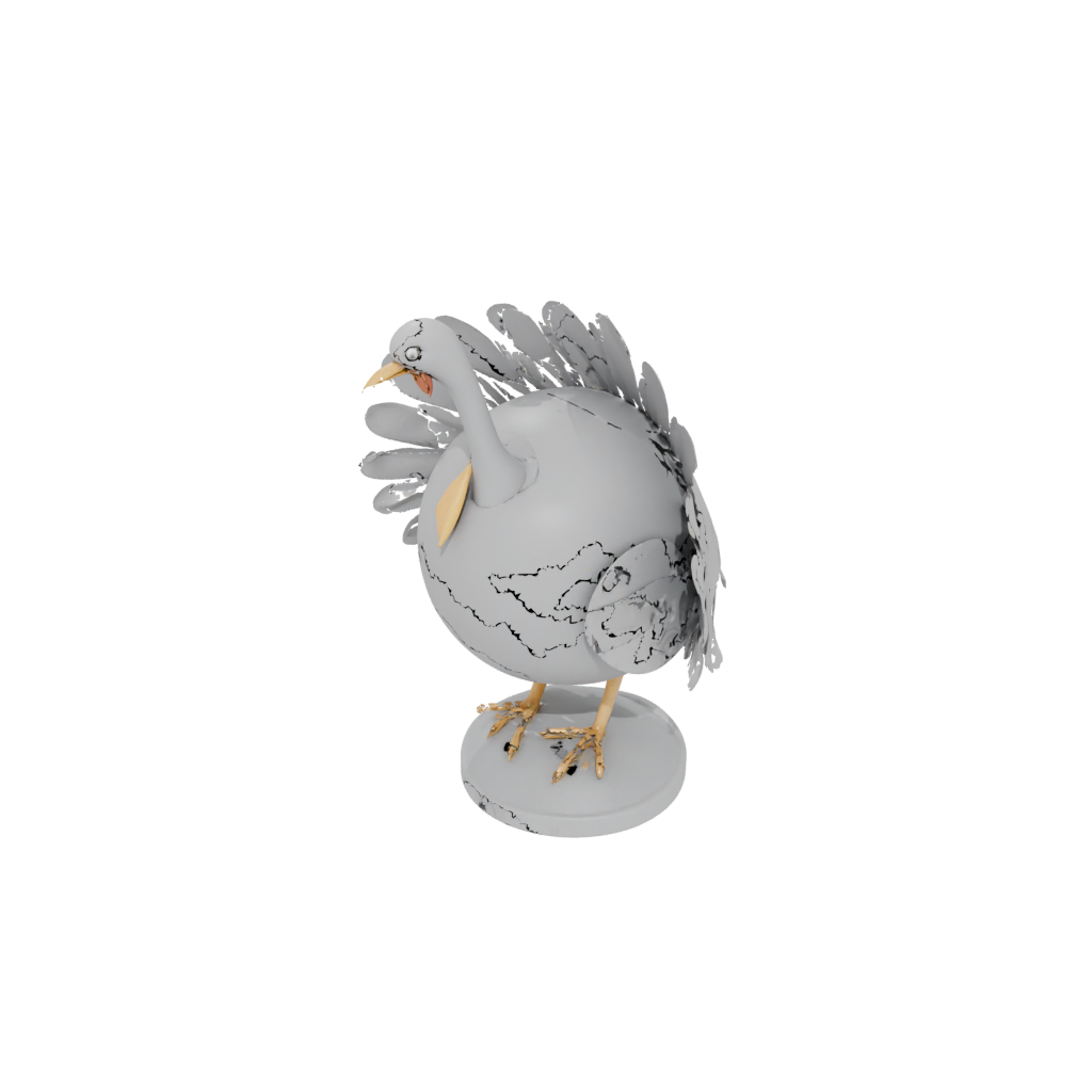 Mini Modern Turkey Centerpiece Figure — seasonal 3D print model, STL