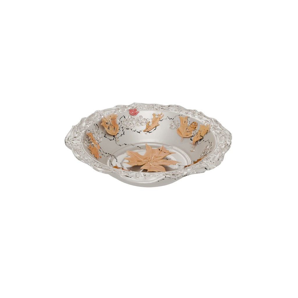 Mini Ornate Autumn Leaf Bowl — seasonal 3D print model, STL