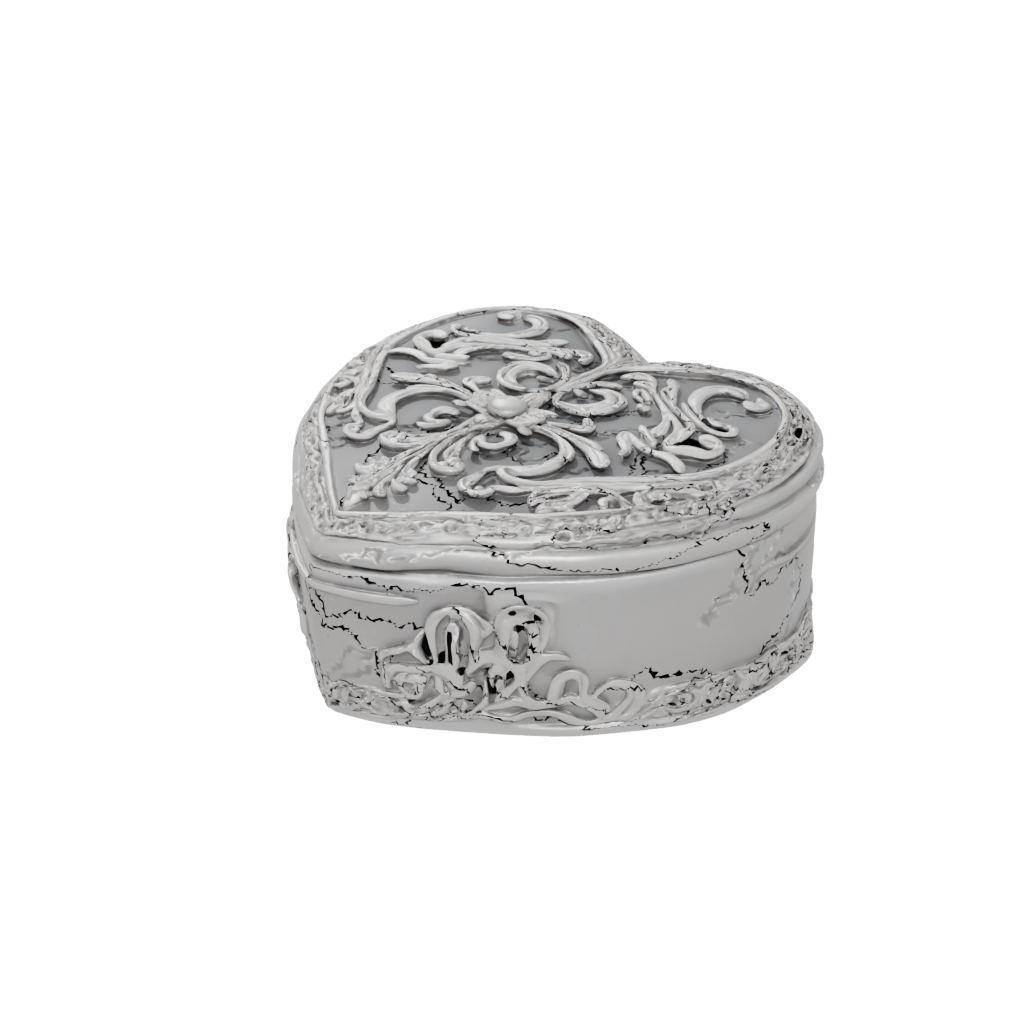 Mini Ornate Heart Trinket Box — seasonal 3D print model, STL