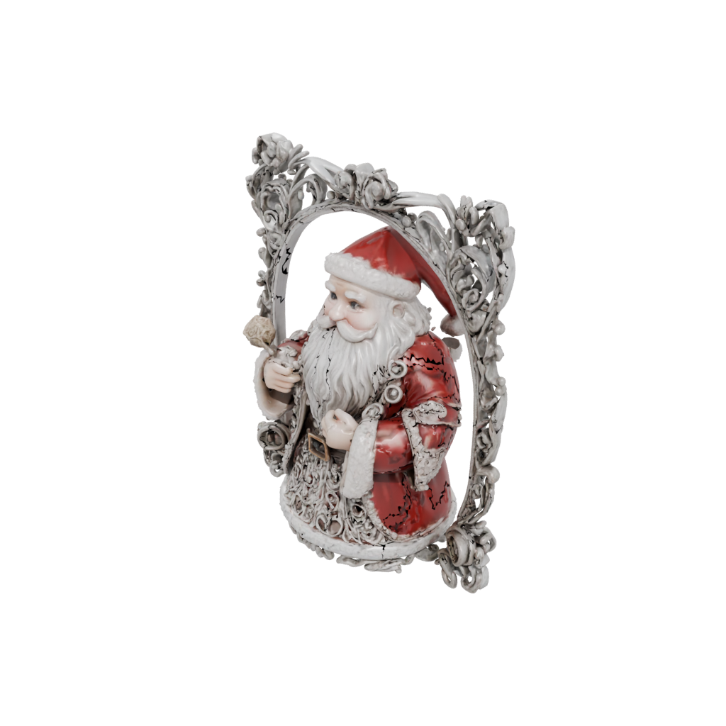Mini Ornate Santa Figurine Original — seasonal 3D print model, STL